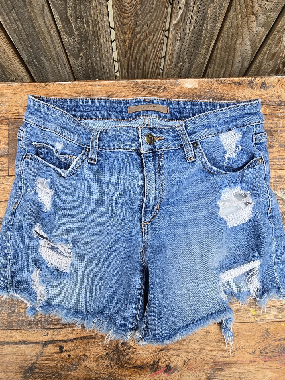 Joe's Jeans Distressed Light Blue Denim Cutoff Shorts Size 27